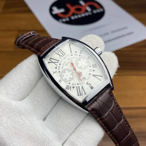 Franck Muller Casablanca Brown Strap (Silver White)