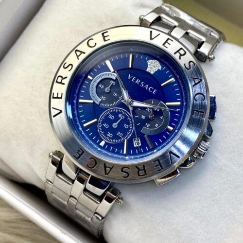Versace Chronograph (Silver Chain Blue Dial)