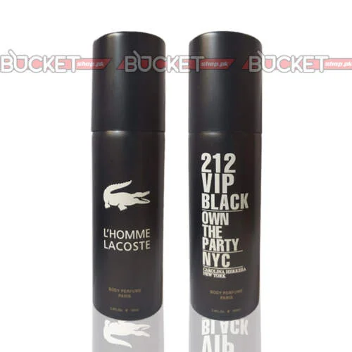 Pack Of Two Body Spray | Lacoste L’Homme & 212 VIP Black