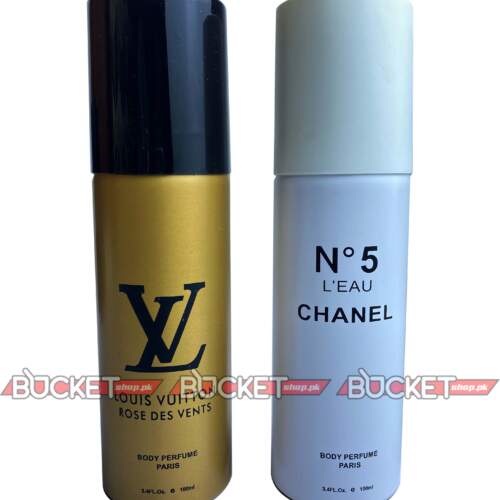 Set of Two Body Sprays | Louis Vuitton Rose Des Vents & Chanel N°5 L'Eau